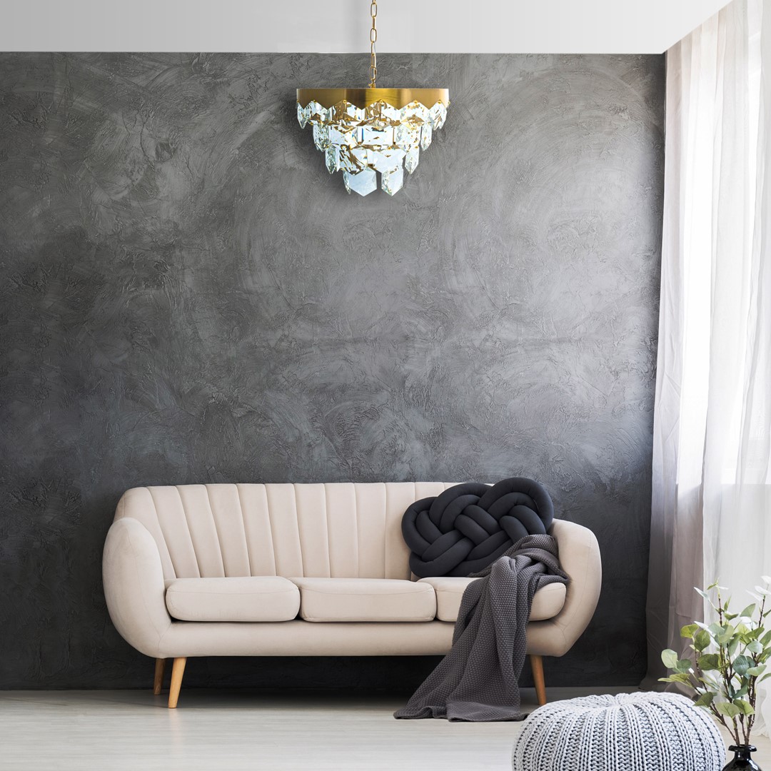 ŻYRANDOL Grace złoty, kryształowy, styl glamour, do salonu ŻYRANDOL Grace złoty, kryształowy, styl glamour, do salonu