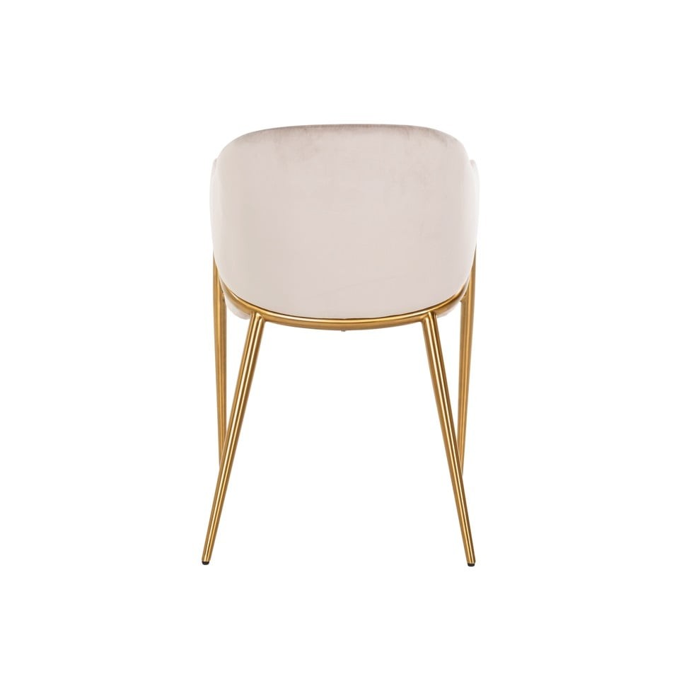 KRZESŁO Gwen beżowe, welurowe siedzisko, złoty stelaż, eleganckie, glamour KRZESŁO Gwen beżowe, welurowe siedzisko, złoty stelaż, eleganckie, glamour