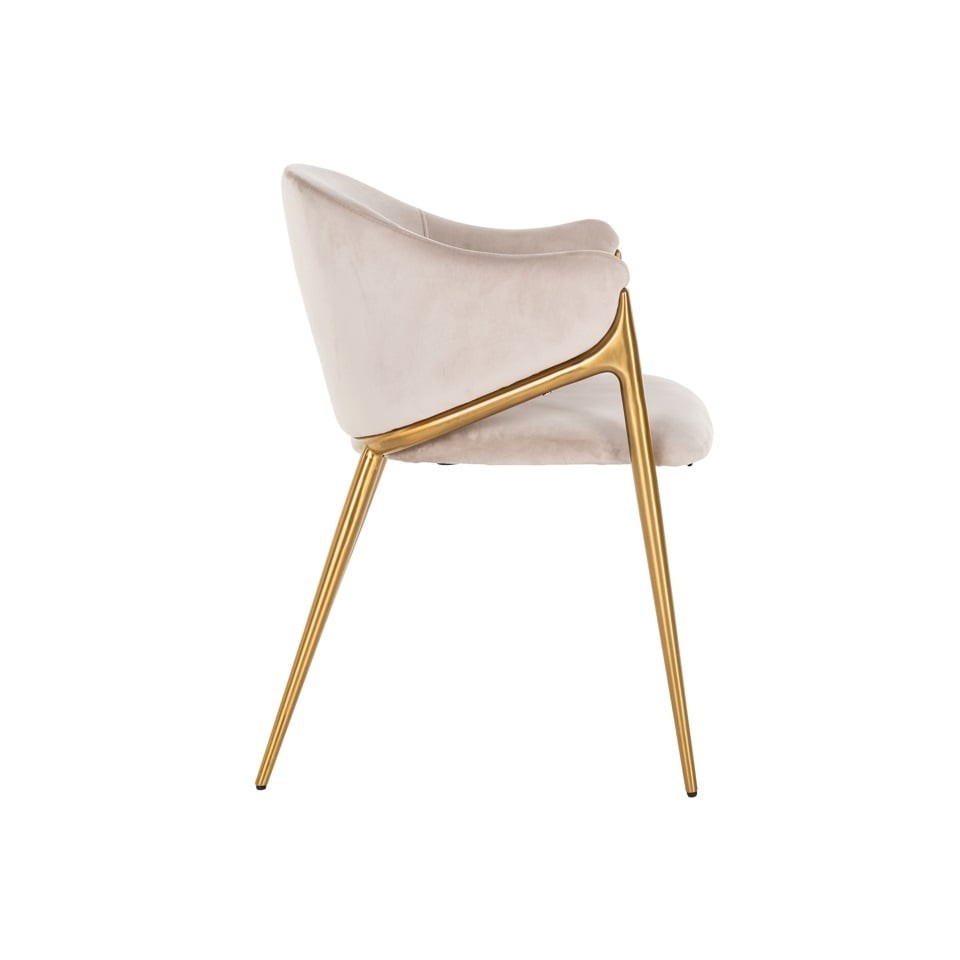 KRZESŁO Gwen beżowe, welurowe siedzisko, złoty stelaż, eleganckie, piękne KRZESŁO Gwen beżowe, welurowe siedzisko, złoty stelaż, eleganckie, piękne