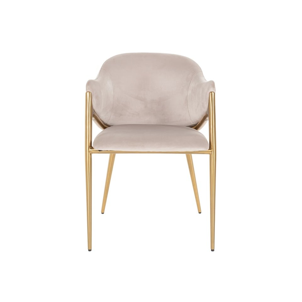 KRZESŁO Gwen beżowe, welurowe siedzisko, złoty stelaż, eleganckie, wyjątkowe KRZESŁO Gwen beżowe, welurowe siedzisko, złoty stelaż, eleganckie, wyjątkowe