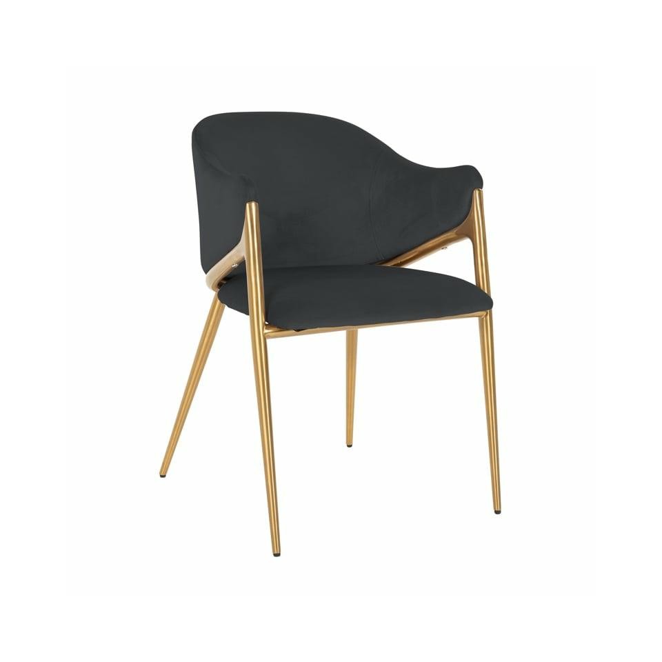 KRZESŁO Gwen czarny welur, złote akcenty, piękne KRZESŁO Gwen czarny welur, złote akcenty, piękne