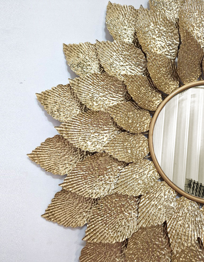 LUSTRO ŚCIENNE złote, dekoracyjna rama, motyw liści, unikalne, piękne