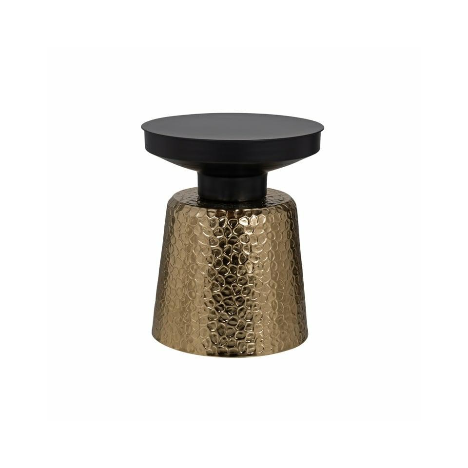 STOLIK POMOCNICZY Freddie złoto-czarny, teksturowe detale, glamour STOLIK POMOCNICZY Freddie złoto-czarny, teksturowe detale, glamour