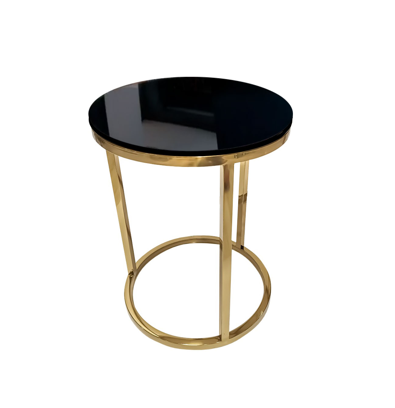 STOLIK POMOCNICZY złota podstawa, czarny blat, nowoczesny, styl glamour STOLIK POMOCNICZY złota podstawa, czarny blat, nowoczesny, styl glamour