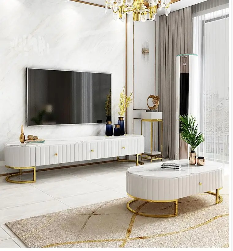 SZAFKA RTV biała, złote elementy, owalny kształty, nowoczesna, piekna