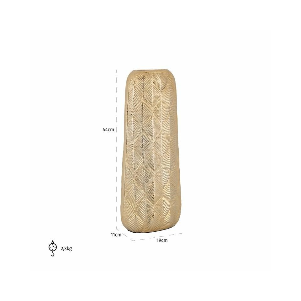 WAZON Mirthe złoty, liściasty, strukturalny wzór, piękny, wymiary WAZON Mirthe złoty, liściasty, strukturalny wzór, piękny, wymiary