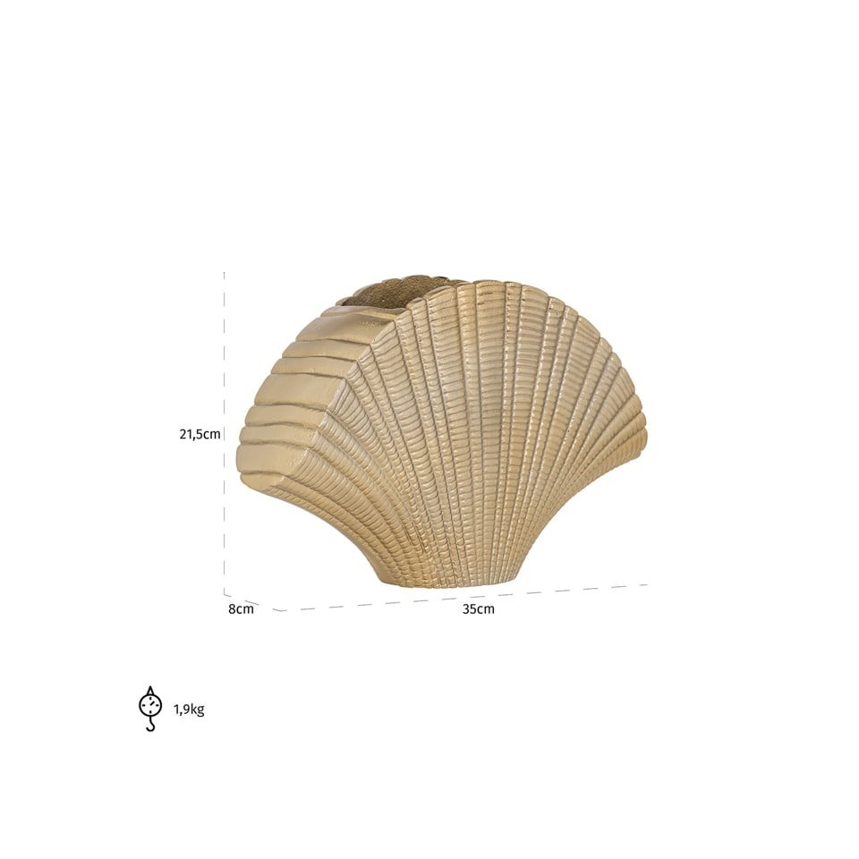 WAZON Shelly złoty, kształt muszli, teksturowy wzór, mały, wymiary