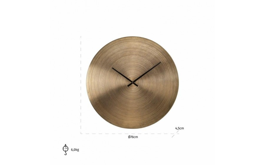 ZEGAR Aden metalowy, złoty kolor, okrągły kształt, nowoczesny, wymiary