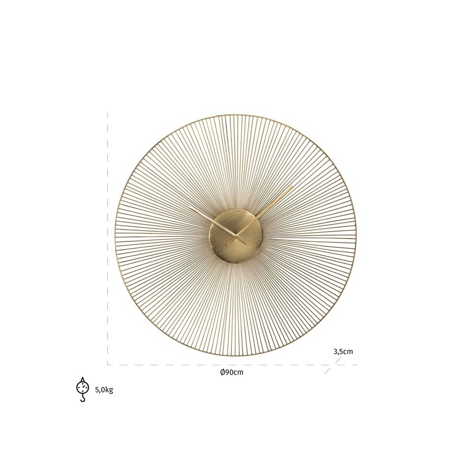ZEGAR Audrey okrągły, złoty, minimalistyczny, wymiary ZEGAR Audrey okrągły, złoty, minimalistyczny, wymiary