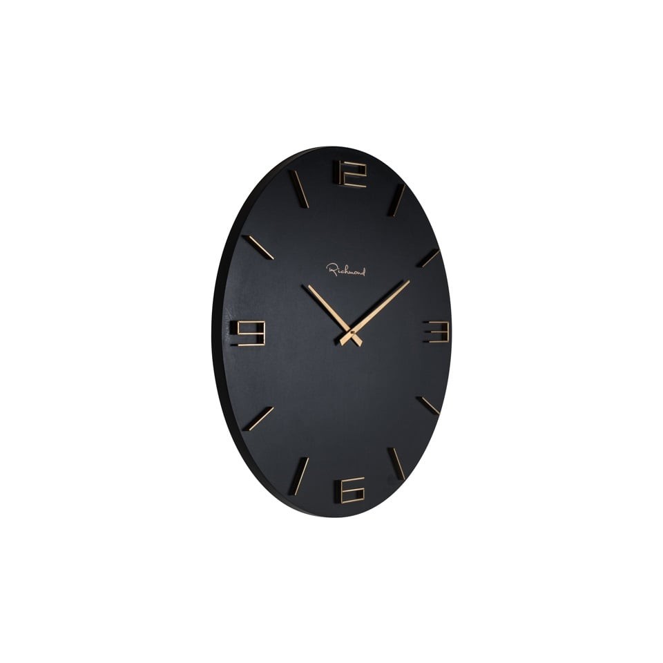 ZEGAR Bryam czarny, okrągły, złote detale, styl glamour, piękny ZEGAR Bryam czarny, okrągły, złote detale, styl glamour, piękny