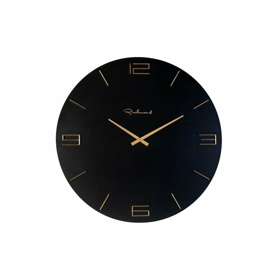 ZEGAR Bryam czarny, okrągły, złote detale, styl glamour ZEGAR Bryam czarny, okrągły, złote detale, styl glamour