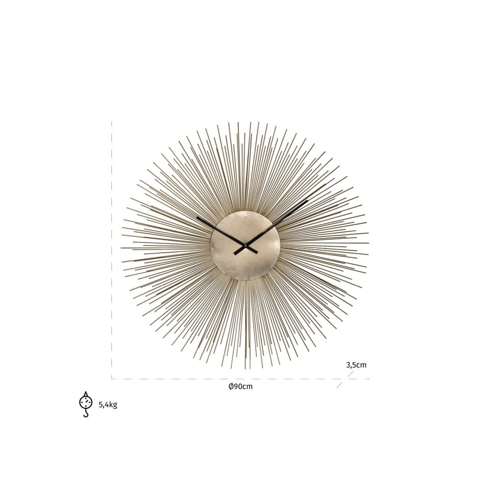 ZEGAR Chasin złoty, okrągły, dekoracyjny, nowoczesny styl, wymiary