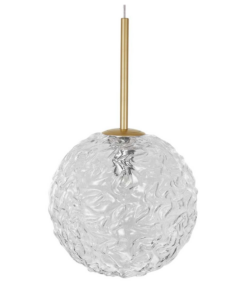 LAMPA WISZĄCA Lusso jednopunktowa, nowoczesna, złote detale, szklany klosz, dekoracyjna, wyjątkowa, piękna