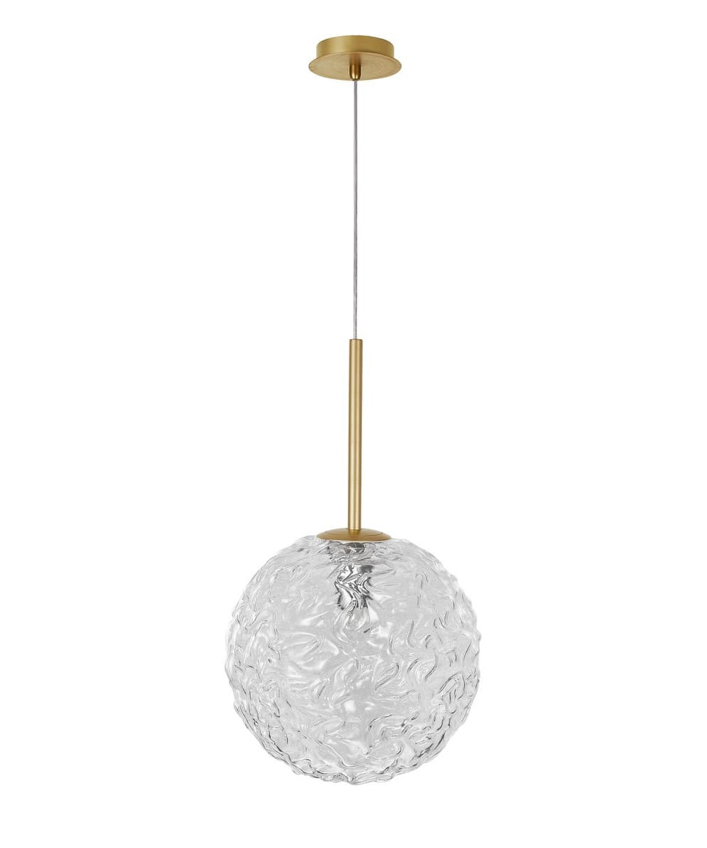 LAMPA WISZĄCA Lusso jednopunktowa, nowoczesna, złote detale, szklany klosz LAMPA WISZĄCA Lusso jednopunktowa, nowoczesna, złote detale, szklany klosz