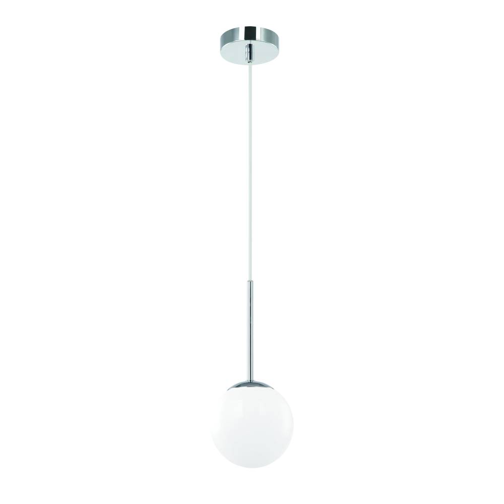 LAMPA WISZĄCA Bao I Cromo jednopunktowa, biało-srebrna, styl glamour LAMPA WISZĄCA Bao I Cromo jednopunktowa, biało-srebrna, styl glamour