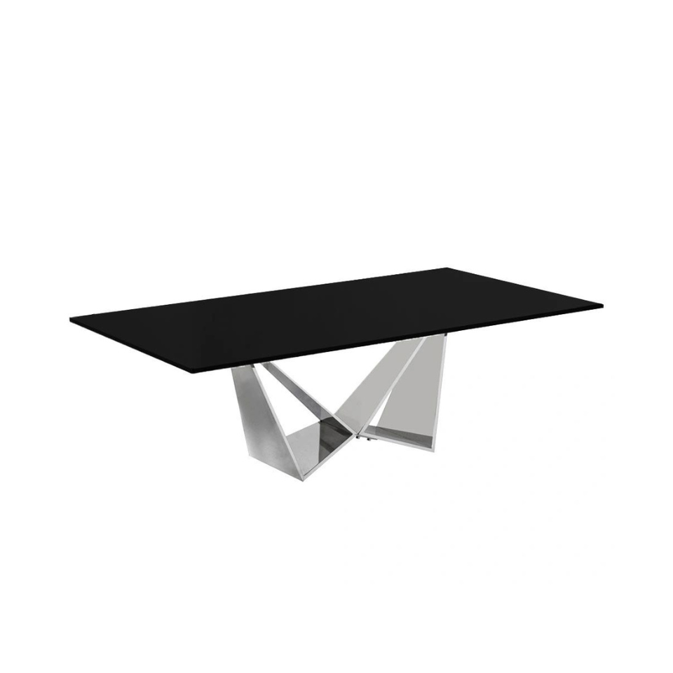 ŁAWA KAWOWA srebrno-czarna, metalowo-szklana, styl glamour ŁAWA KAWOWA srebrno-czarna, metalowo-szklana, styl glamour