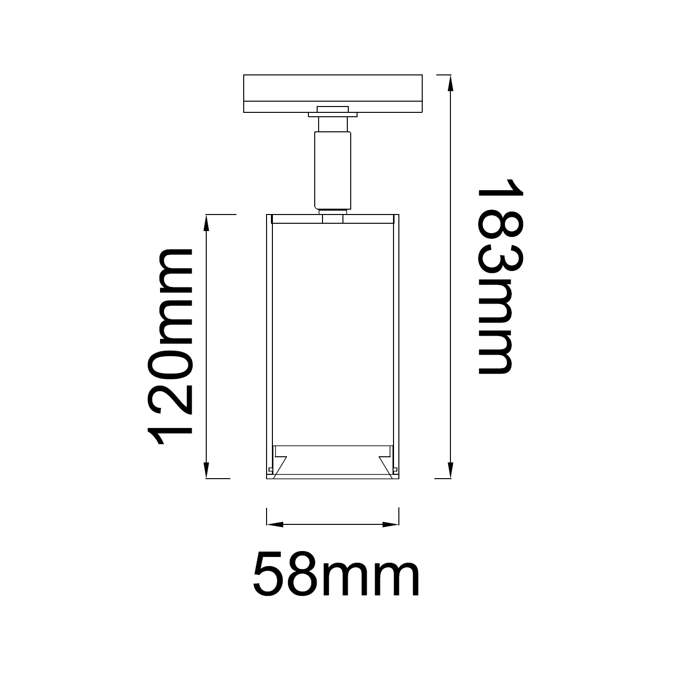 OPRAWA Lea Track Cromo do szynoprzewodu, srebrna, jednopunktowa, styl glamour, wymiary