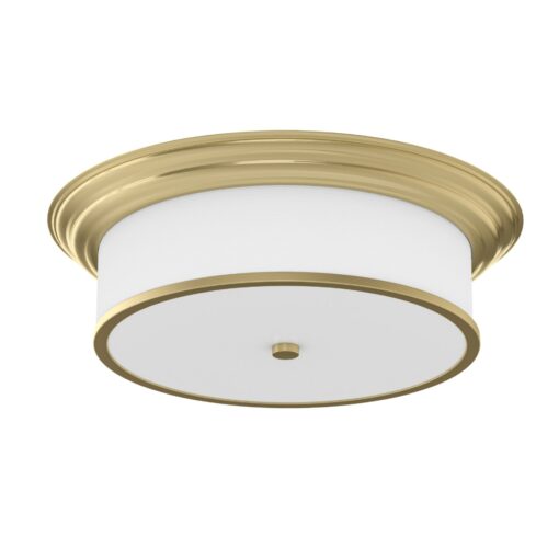 PLAFON Famburo PL Old Gold rama w kolorze starego złota, biały klosz, piękny, duży