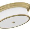 PLAFON Famburo PL Old Gold rama w kolorze starego złota, biały klosz, piękny, duży, wyjątkowy