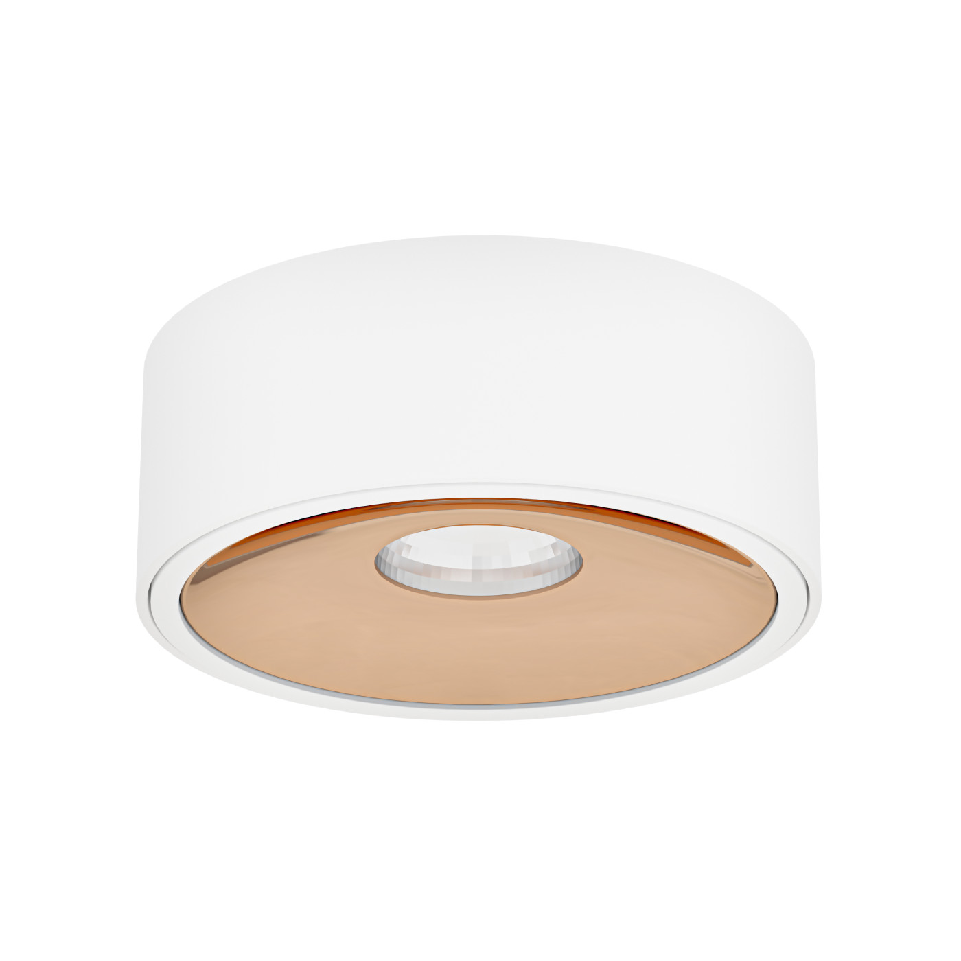 PLAFON NEO BIANCO SLIM LED Ufo Gold biało-złoty, jednopunktowy, piękny