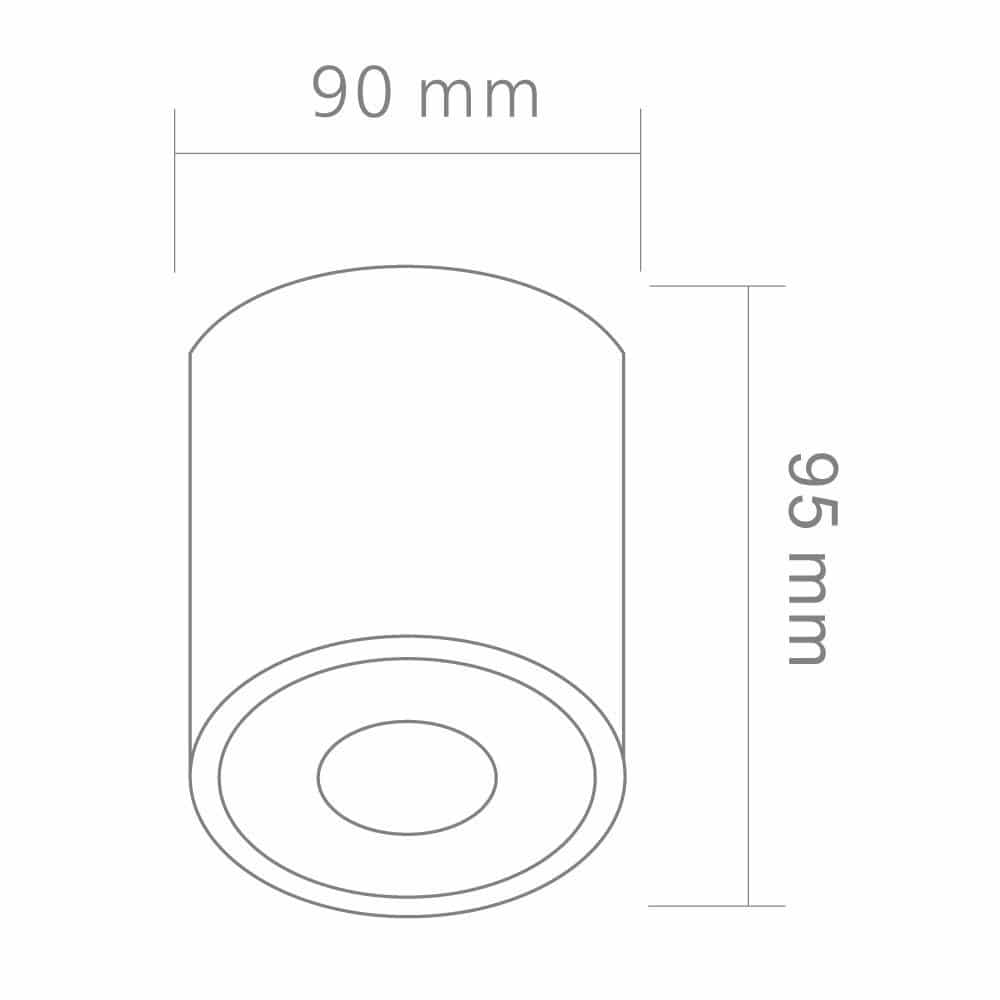 PLAFON Rullo Nero czarny mat, nowoczesny, jednopunktowe światło, wymiary