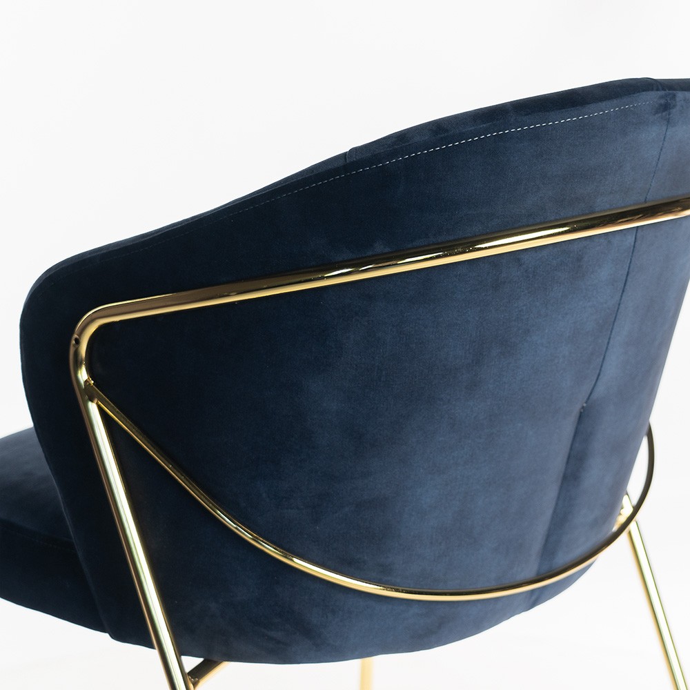 KRZESŁO Tommy granatowe siedzisko, złote nogi, eleganckie, unikalne KRZESŁO Tommy granatowe siedzisko, złote nogi, eleganckie, unikalne