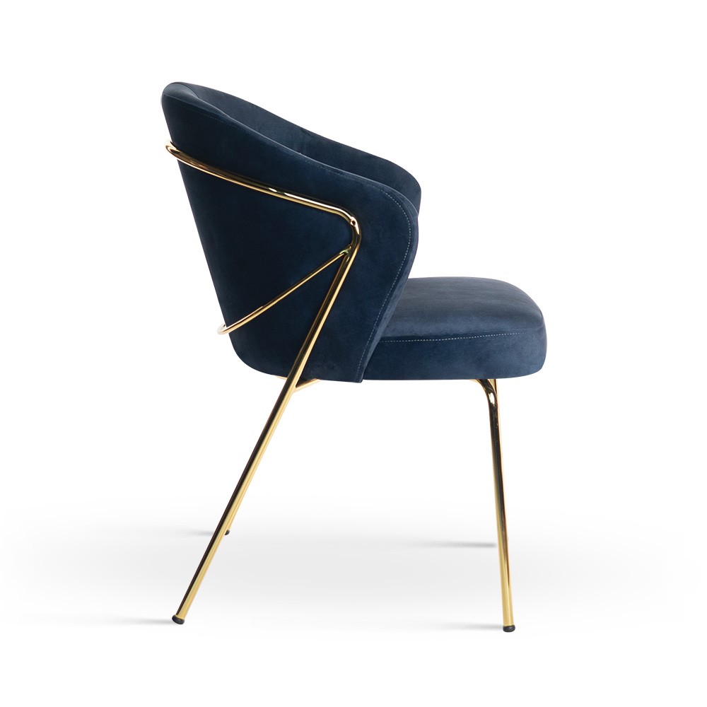 KRZESŁO Tommy granatowe siedzisko, złote nogi, eleganckie, wyjątkowe KRZESŁO Tommy granatowe siedzisko, złote nogi, eleganckie, wyjątkowe