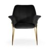KRZESŁO czarne, welurowe siedzisko, złote nogi, styl modern classic, piękne