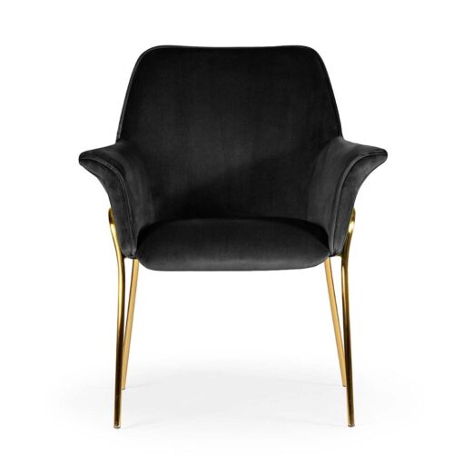 KRZESŁO czarne, welurowe siedzisko, złote nogi, styl modern classic, piękne
