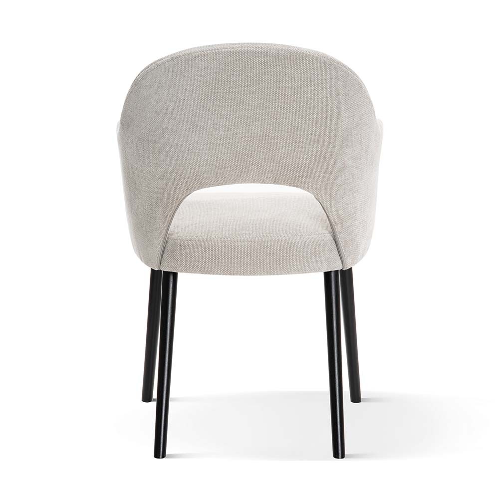 KRZESŁO do jadalni, jasnoszare, czarne nogi, nowoczesne, z podłokietnikami, ekskluzywne KRZESŁO do jadalni, jasnoszare, czarne nogi, nowoczesne, z podłokietnikami, ekskluzywne