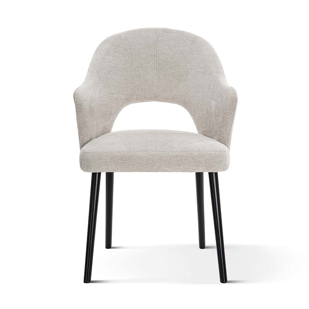 KRZESŁO do jadalni, jasnoszare, czarne nogi, nowoczesne, z podłokietnikami, piękne KRZESŁO do jadalni, jasnoszare, czarne nogi, nowoczesne, z podłokietnikami, piękne