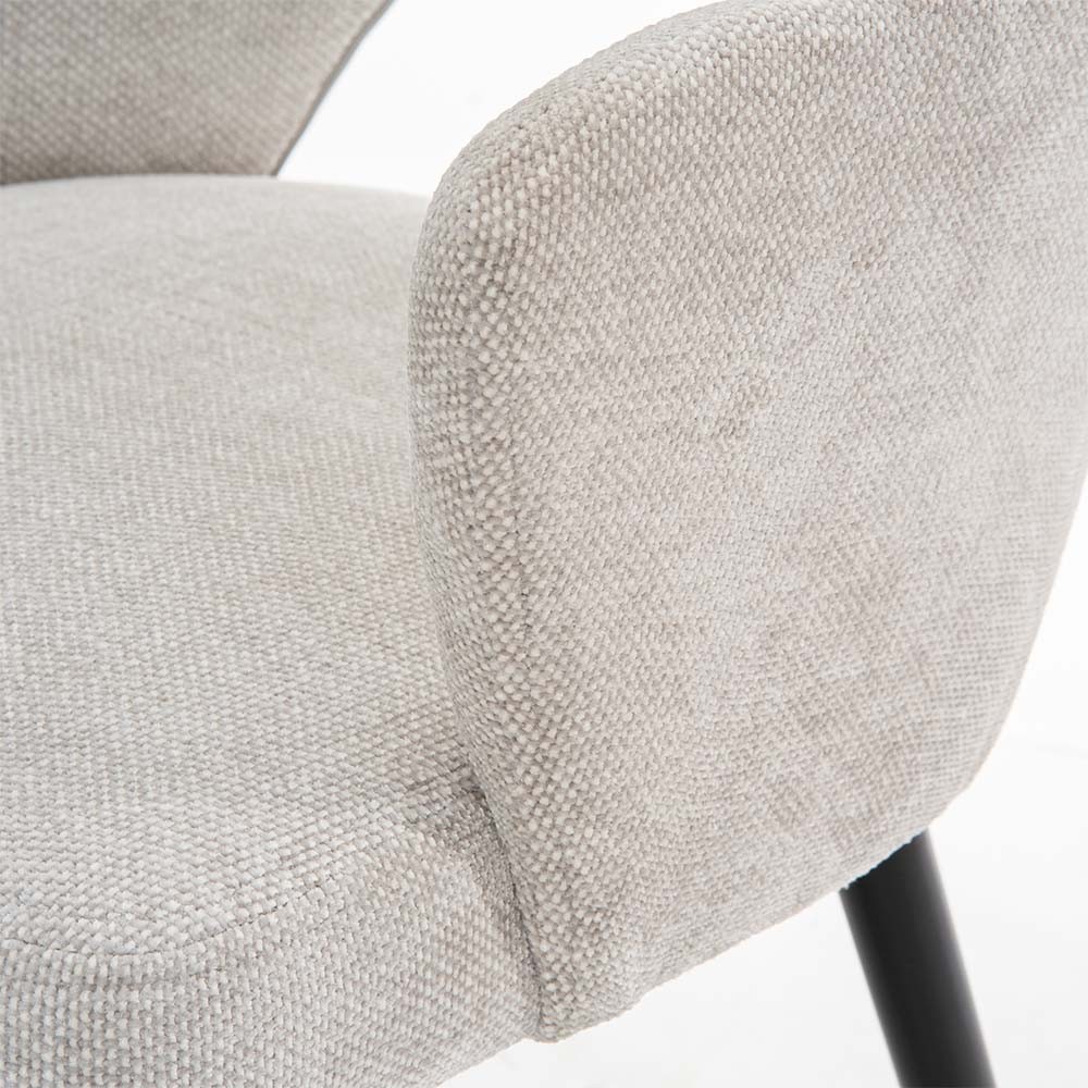 KRZESŁO do jadalni, jasnoszare, czarne nogi, nowoczesne, z podłokietnikami, wygodne KRZESŁO do jadalni, jasnoszare, czarne nogi, nowoczesne, z podłokietnikami, wygodne