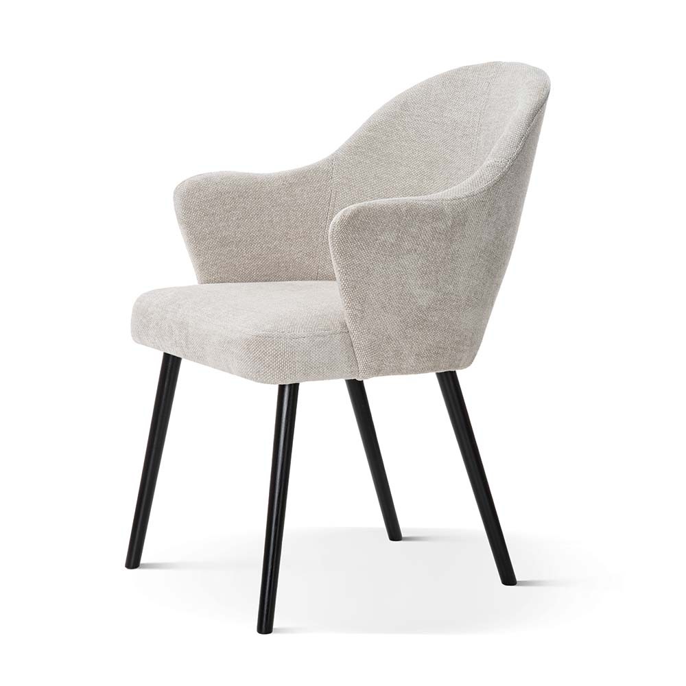 KRZESŁO do jadalni, jasnoszare, czarne nogi, nowoczesne, z podłokietnikami, wyjątkowe KRZESŁO do jadalni, jasnoszare, czarne nogi, nowoczesne, z podłokietnikami, wyjątkowe