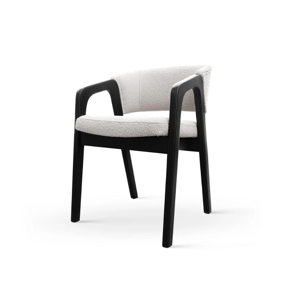 KRZESŁO drewniane, biało-czarne, elegancki design KRZESŁO drewniane, biało-czarne, elegancki design