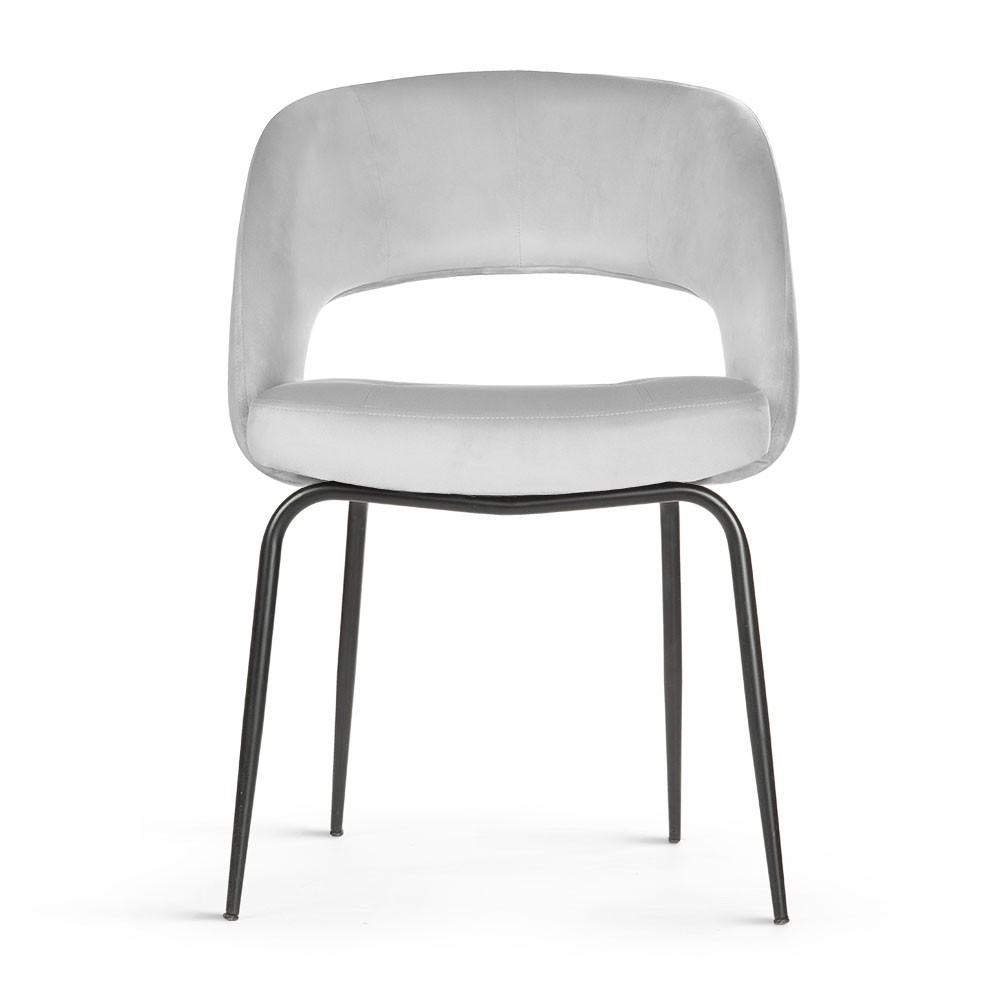 KRZESŁO nowoczesne, czarne, metalowe nogi, eleganckie, szare, welurowe KRZESŁO nowoczesne, czarne, metalowe nogi, eleganckie, szare, welurowe