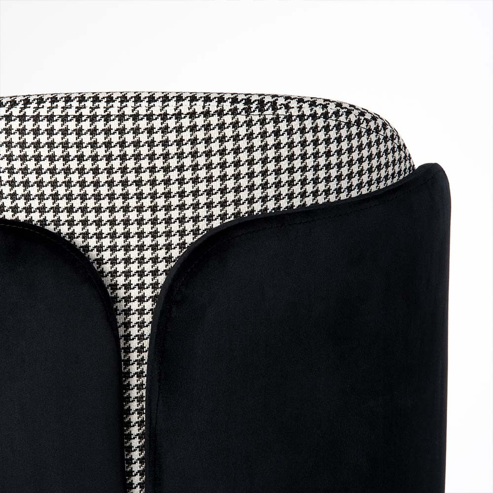 KRZESŁO z oryginalnym oparciem, wyjątkowe, metalowe nogi, eleganckie, czarno-białe, pepitka KRZESŁO z oryginalnym oparciem, wyjątkowe, metalowe nogi, eleganckie, czarno-białe, pepitka