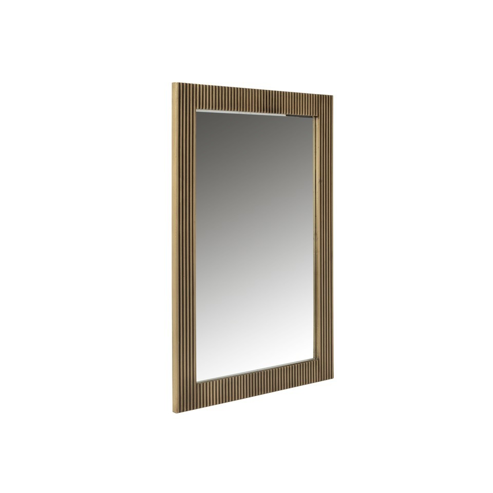 LUSTRO Ironville prostokątne, złota rama, styl glamour, mosiężne wykończenie, piękne
