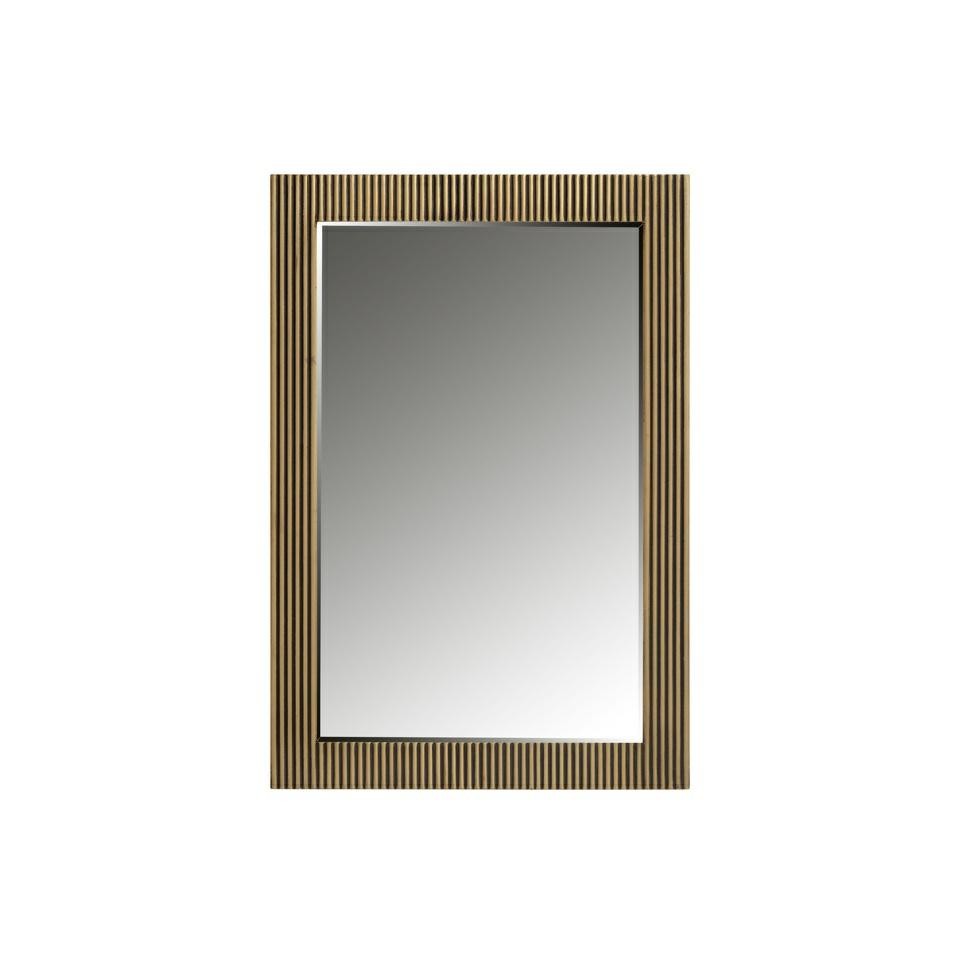 LUSTRO Ironville prostokątne, złota rama, styl glamour, mosiężne wykończenie