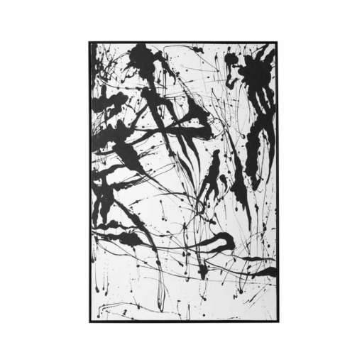 OBRAZ biało-czarny, abstrakcyjny wzór w formie plam, nowoczesny wygląd