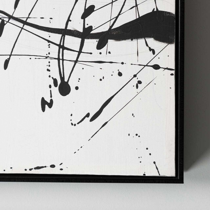 OBRAZ biało-czarny, abstrakcyjny wzór w formie plam, nowoczesny wygląd, elegancki OBRAZ biało-czarny, abstrakcyjny wzór w formie plam, nowoczesny wygląd, elegancki