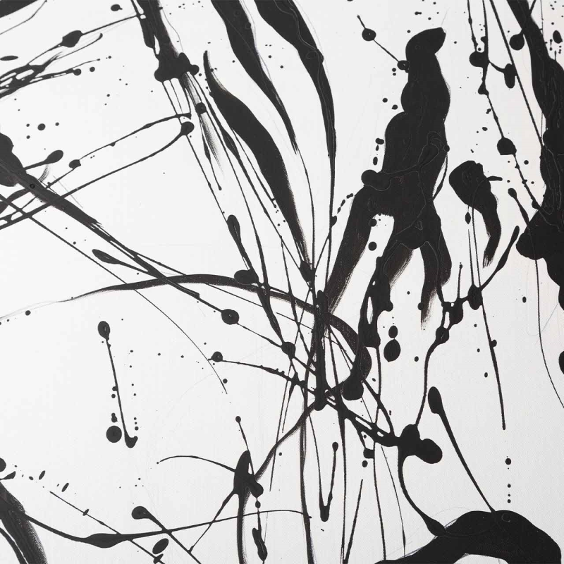OBRAZ biało-czarny, abstrakcyjny wzór w formie plam, nowoczesny wygląd, wyjątkowy OBRAZ biało-czarny, abstrakcyjny wzór w formie plam, nowoczesny wygląd, wyjątkowy