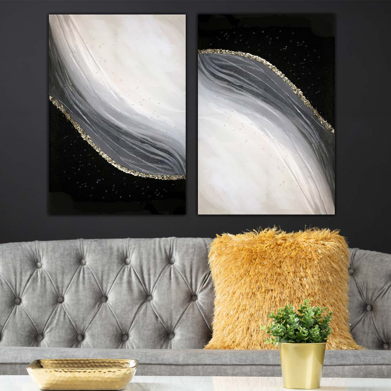 OBRAZ czarno-biały, złoty detal, prostokątny, elegancki styl, wyrafinowny OBRAZ czarno-biały, złoty detal, prostokątny, elegancki styl, wyrafinowny