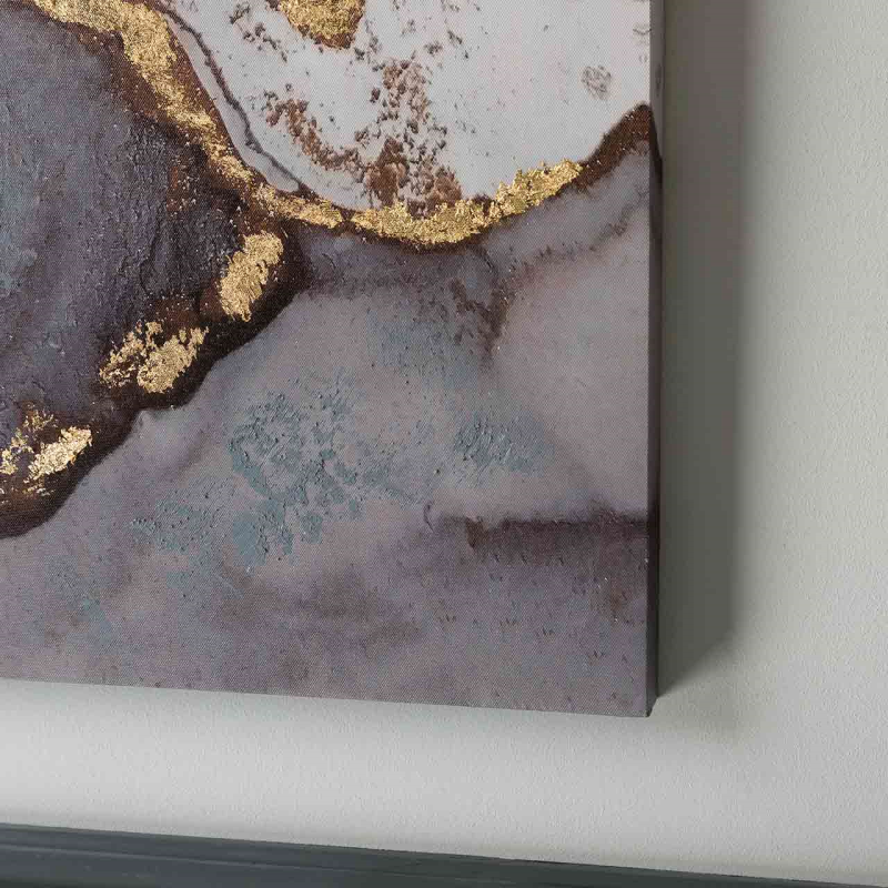 OBRAZ prostokątny, srebrno-czarno-złoty, abstrakcyjny motyw, loftowy styl, elegancki