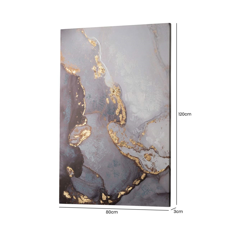 OBRAZ prostokątny, srebrno-czarno-złoty, abstrakcyjny motyw, loftowy styl, wymiary