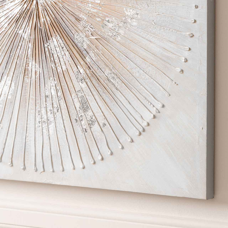 OBRAZ srebrno-złoty, motyw kwiatowy, kwadratowy, na płótnie, elegancki