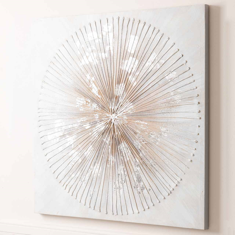 OBRAZ srebrno-złoty, motyw kwiatowy, kwadratowy, na płótnie, wyjątkowy