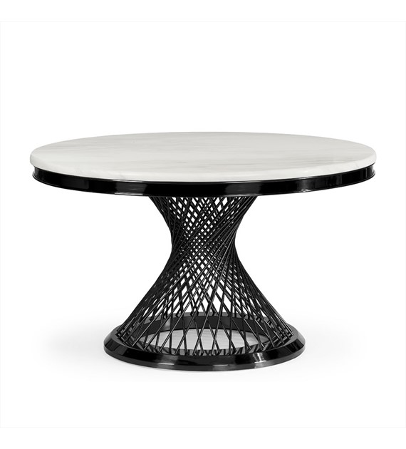 STÓŁ czarna, metalowa podstawa, biały blat, elegancki styl STÓŁ czarna, metalowa podstawa, biały blat, elegancki styl