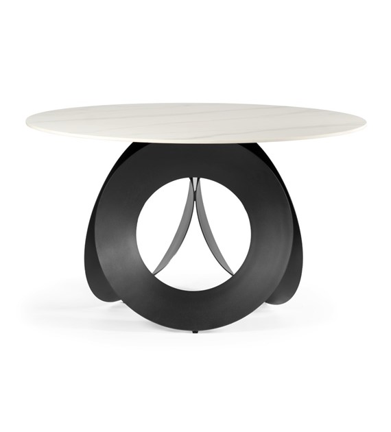 STÓŁ jadalniany, okrągły, metalowa, czarna podstawa, ceramiczny blat, wyjątkowy STÓŁ jadalniany, okrągły, metalowa, czarna podstawa, ceramiczny blat, wyjątkowy