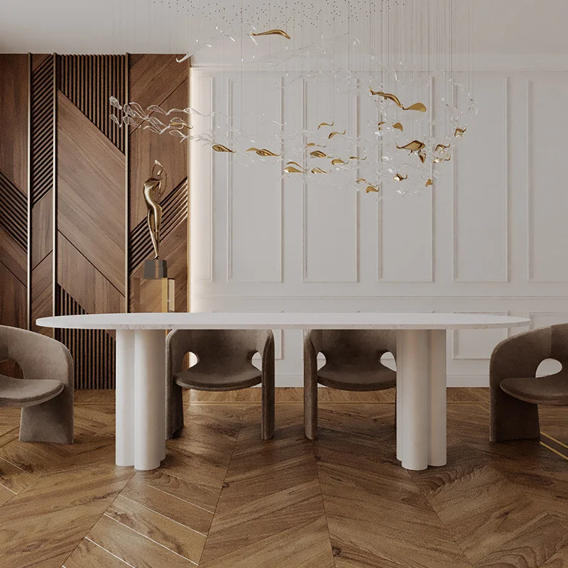 STÓŁ jadalniany owalny, kwarcowy blat, biała, stalowa podstawa, piękny STÓŁ jadalniany owalny, kwarcowy blat, biała, stalowa podstawa, piękny