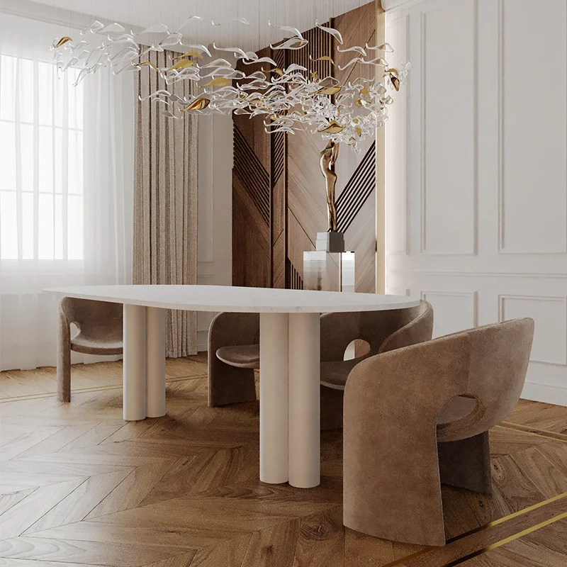 STÓŁ jadalniany owalny, kwarcowy blat, biała, stalowa podstawa STÓŁ jadalniany owalny, kwarcowy blat, biała, stalowa podstawa